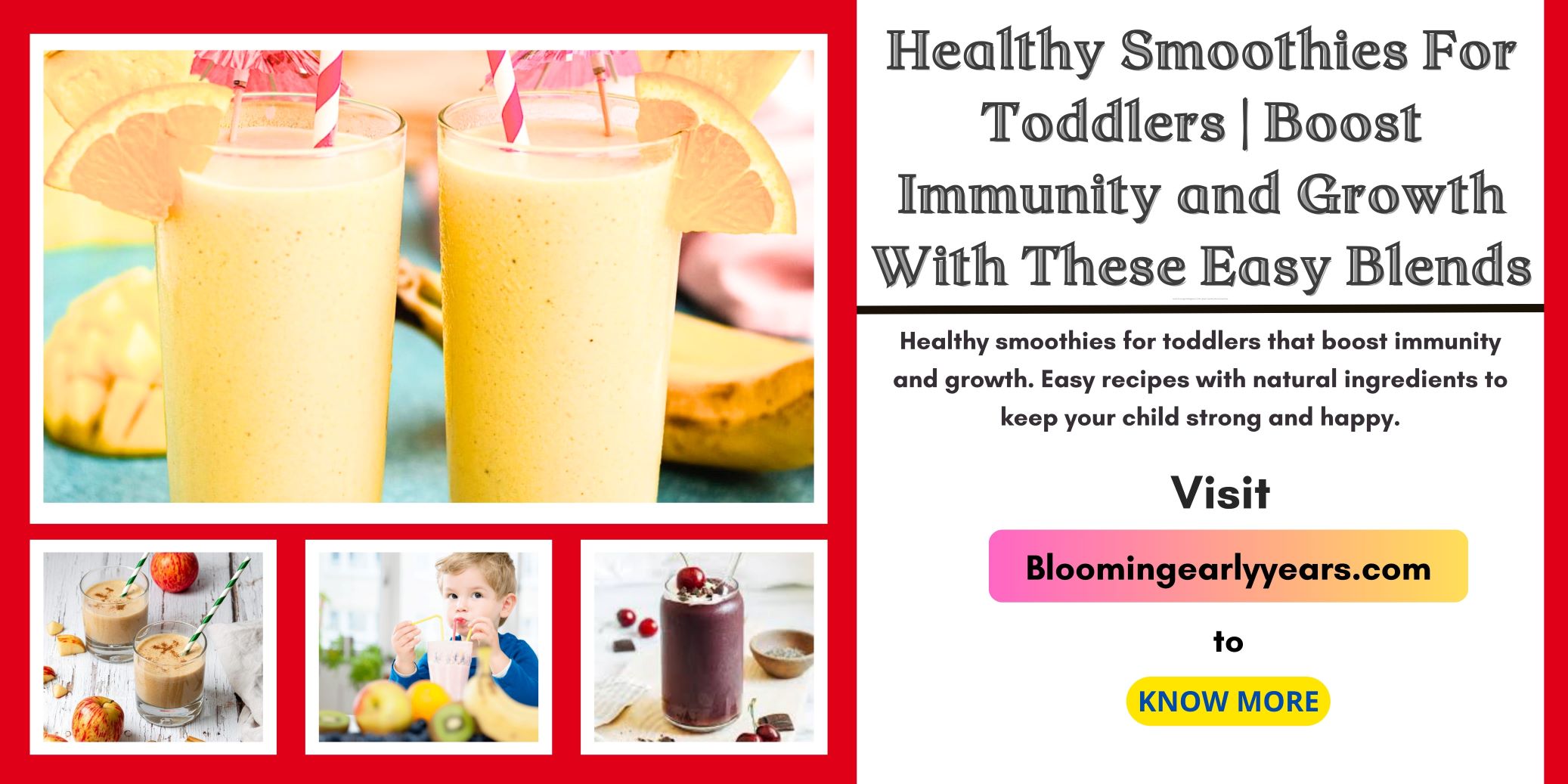 Healthy Smoothies For Toddlers | Boost Immunity and Growth With These Easy Blends