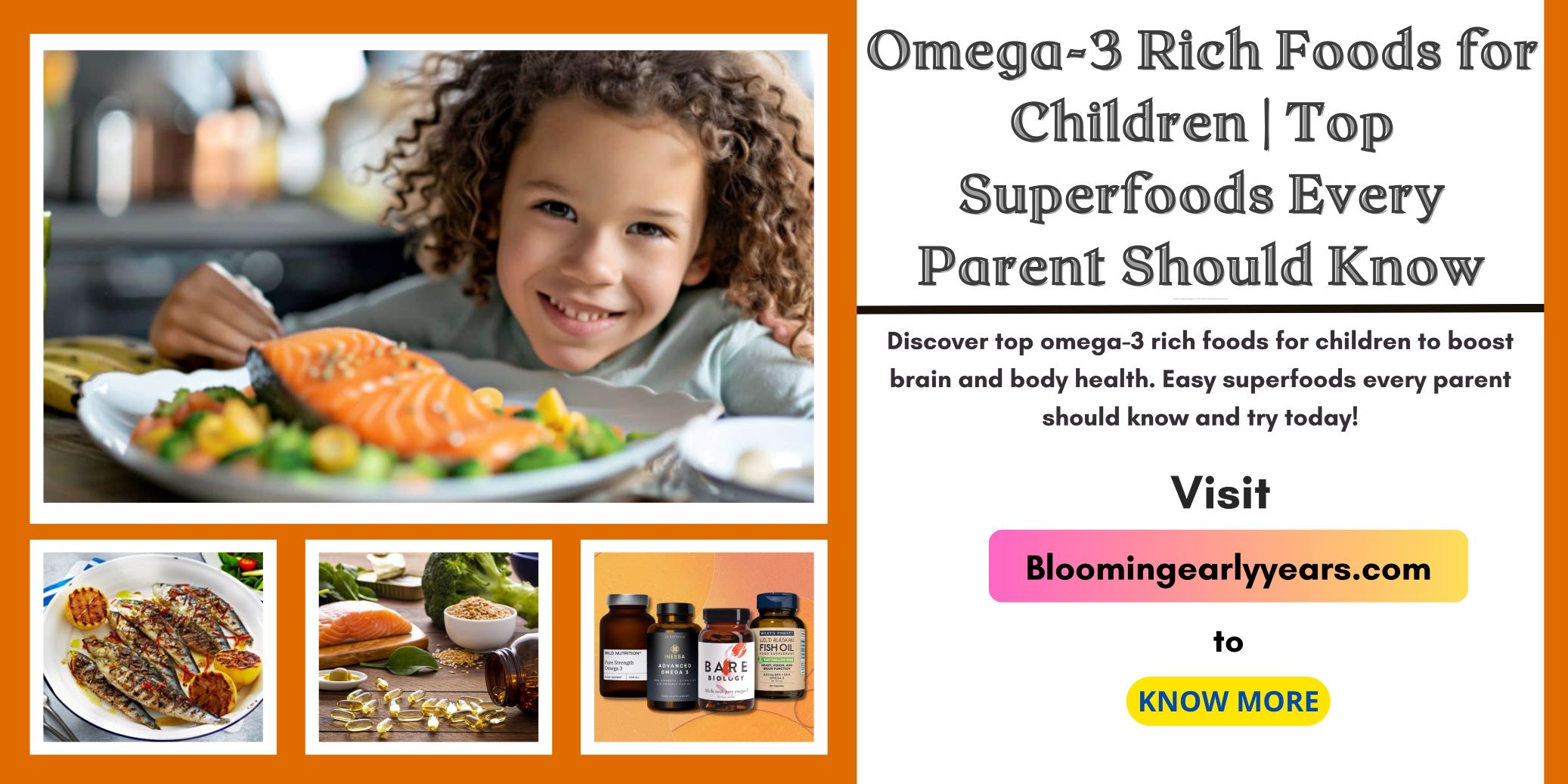 Omega-3 rich foods for children | https://bloomingearlyyears.com/